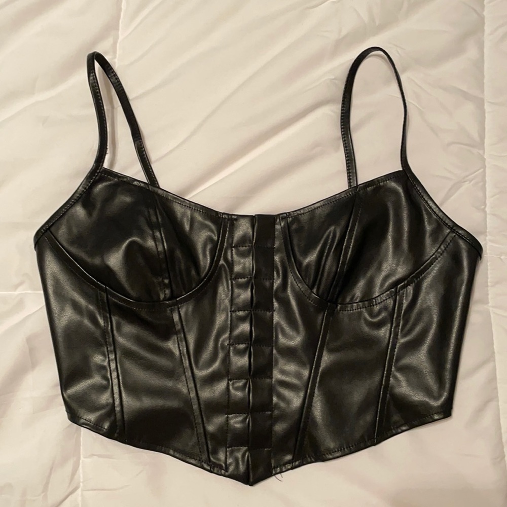NOT FOR SALE - Leather Bustier Crop Top
